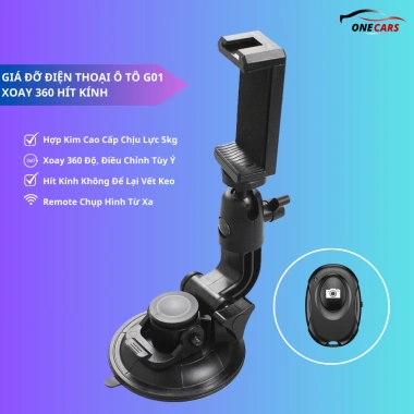 Giá Đỡ Điện Thoại Xe Hơi Hít Kính G01 Đế TPU Chống Rơi, Kẹp Ô Tô Cao Cấp