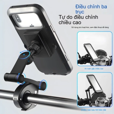 Giá đỡ điện thoại xe máy chống nước, chống sốc, tương thích iPhone 7-16 Samsung Xiaomi - Giá ưu đãi 105k