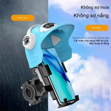 Giá đỡ điện thoại xe máy mini gắn mũ bảo hiểm, gương hậu, không rung, chống nắng mưa, vững chắc