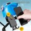 Giá đỡ điện thoại xe máy mini gắn mũ bảo hiểm, gương hậu, không rung, chống nắng mưa, vững chắc 3