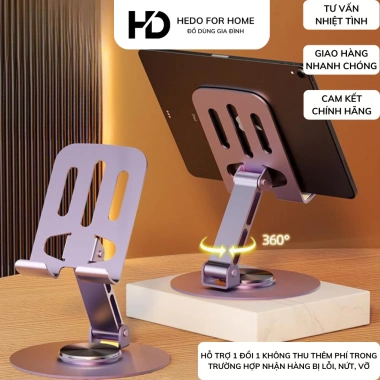 Giá đỡ điện thoại xoay 360 độ bằng hợp kim nhôm chắc chắn - Xem phim thoải mái, giá chỉ 22.540₫