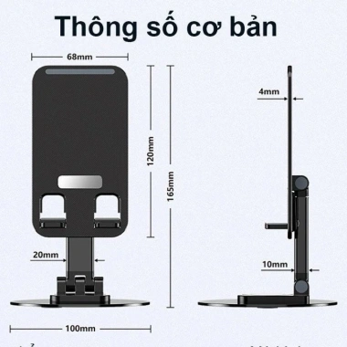Giá đỡ điện thoại xoay 360 độ đế kim loại K39B - Bền bỉ, linh hoạt, giá 20.090₫ 3