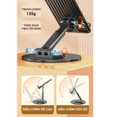 Giá đỡ điện thoại xoay 360 độ đế kim loại K39B - Bền bỉ, linh hoạt, giá 20.090₫ 4
