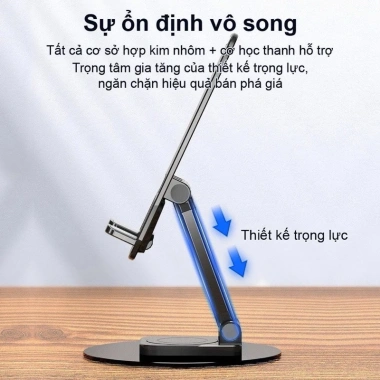 Giá đỡ điện thoại xoay 360 độ đế kim loại K39B - Bền bỉ, linh hoạt, giá 20.090₫ 5