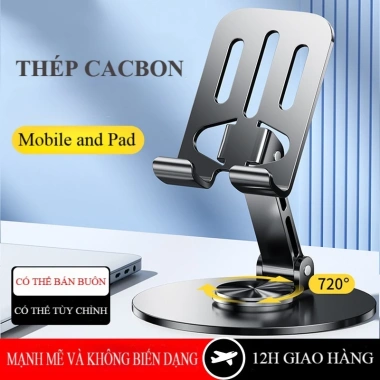 Giá đỡ điện thoại xoay kim loại thép không gỉ dày, không biến dạng, 24.999 VND