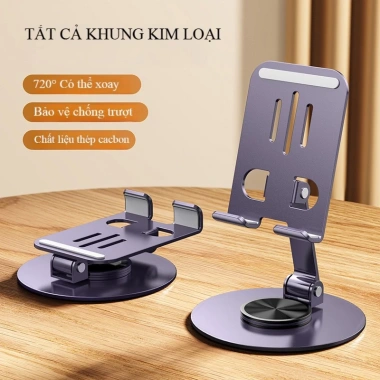 Giá đỡ điện thoại xoay kim loại thép không gỉ dày, không biến dạng, 24.999 VND