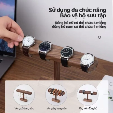 Giá đỡ đồng hồ gỗ nguyên khối cao cấp - Kệ trưng bày sáng tạo, giá chỉ 89.000đ