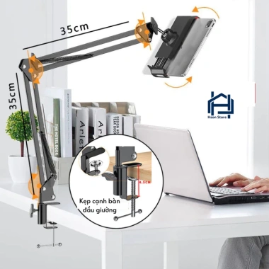 Giá đỡ iPad, điện thoại HSON: Kẹp đầu giường, bàn xoay 360°, mọi góc - 47.000đ