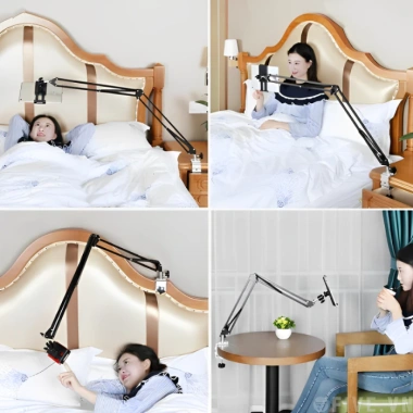 Giá đỡ iPad, điện thoại HSON: Kẹp đầu giường, bàn xoay 360°, mọi góc - 47.000đ