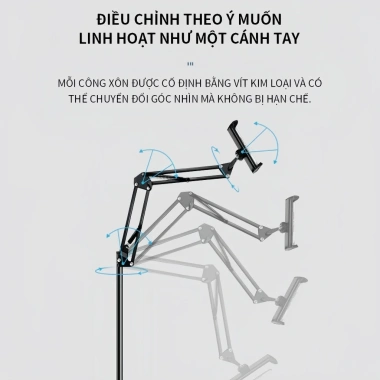 Giá Đỡ iPad và Điện Thoại Đa Năng Đế Thép Chống Gỉ Xoay 360° Siêu Chắc Bền Đẹp - 102.665 VND