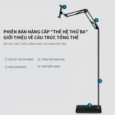 Giá Đỡ iPad và Điện Thoại Đa Năng Đế Thép Chống Gỉ Xoay 360° Siêu Chắc Bền Đẹp - 102.665 VND