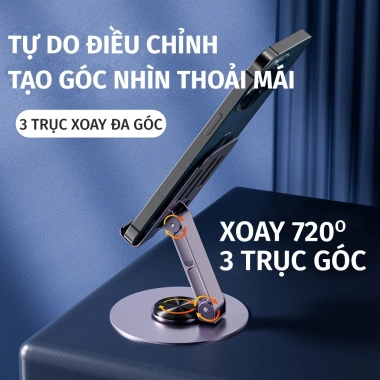 Giá Đỡ iPad và Điện Thoại Xoay 360 độ Hợp Kim Nhôm Gấp Gọn - Đệm Cao Su Chống Trượt, 25.000₫ 5 Giá Đỡ iPad và Điện Thoại Xoay 360 độ Hợp Kim Nhôm Gấp Gọn - Đệm Cao Su Chống Trượt, 25.000₫ 5