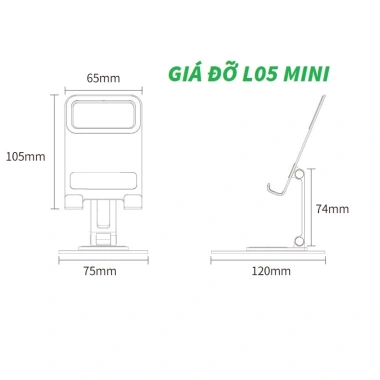 Giá Đỡ iPhone, iPad, Tablet Chân Xoay 360° Tiện Lợi L05 - 350.000đ | Sizibox 5