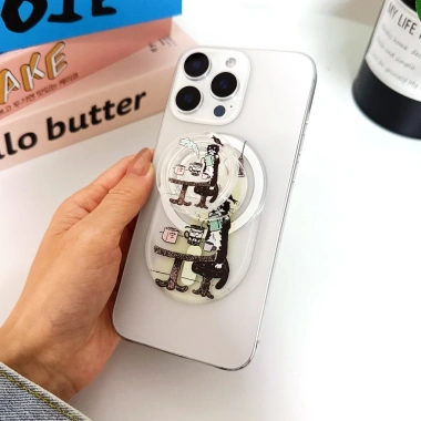 Giá đỡ iPhone Trà chiều họa tiết mèo đen Tương thích 11‑17 Giá ưu đãi 82.841₫ 2
