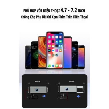 Giá Đỡ Kẹp Điện Thoại Ô Tô CARYIM Tự Động Thông Minh, Xoay 360 độ, Dán Taplo và Kẹp Cửa Gió, Giá 170k