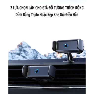 Giá Đỡ Kẹp Điện Thoại Ô Tô CARYIM Tự Động Thông Minh, Xoay 360 độ, Dán Taplo và Kẹp Cửa Gió, Giá 170k
