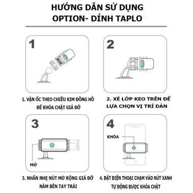 Giá Đỡ Kẹp Điện Thoại Ô Tô CARYIM Tự Động Thông Minh, Xoay 360 độ, Dán Taplo và Kẹp Cửa Gió, Giá 170k