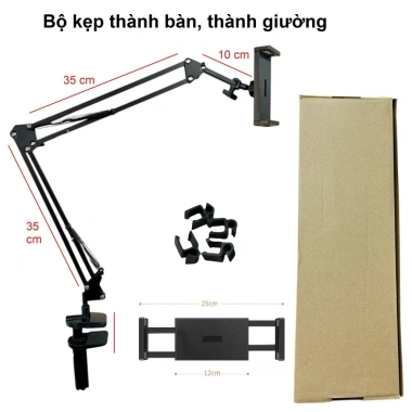 Giá đỡ Kẹp Điện Thoại & Tablet Thành Bàn L09 - Xoay 360°, Kim Nhôm, 24.998đ 2
