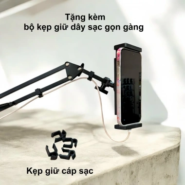 Giá đỡ Kẹp Điện Thoại & Tablet Thành Bàn L09 - Xoay 360°, Kim Nhôm, 24.998đ 7