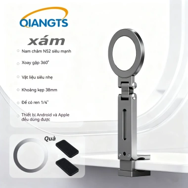 Giá đỡ kẹp từ tính QIANGTS – Chân máy xoay 360°, điện thoại ngoài trời, 66.999₫
