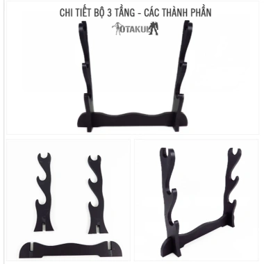 Giá Đỡ Kiếm Gỗ Đen 1-4 Tầng - Kệ Gác Kiếm Đa Tầng Giá Ưu Đãi 65.000đ