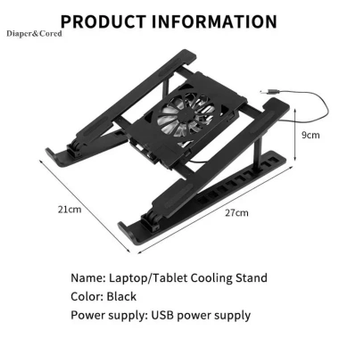 Giá đỡ laptop gập gọn DIAPER & CORED có quạt làm mát - Bộ tản nhiệt YTH 2
