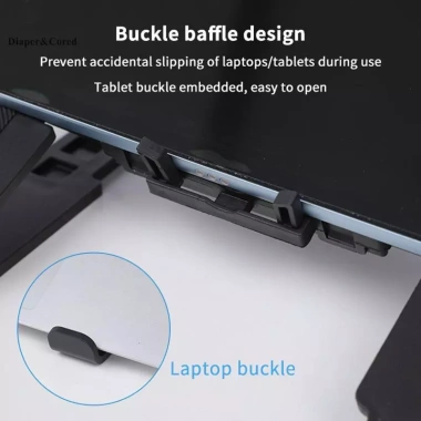 Giá đỡ laptop gập gọn DIAPER & CORED có quạt làm mát - Bộ tản nhiệt YTH 6