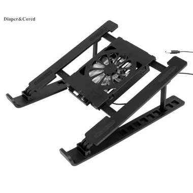 Giá đỡ laptop gập gọn DIAPER & CORED có quạt làm mát - Bộ tản nhiệt YTH 10