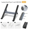 Giá đỡ laptop kim loại gập 2 trong 1, điều chỉnh linh hoạt, tích hợp Hub USB C, giảm giá 459.800₫