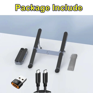 Giá đỡ laptop kim loại gập 2 trong 1, điều chỉnh linh hoạt, tích hợp Hub USB C, giảm giá 459.800₫