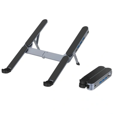 Giá đỡ laptop kim loại gập 2 trong 1, điều chỉnh linh hoạt, tích hợp Hub USB C, giảm giá 459.800₫