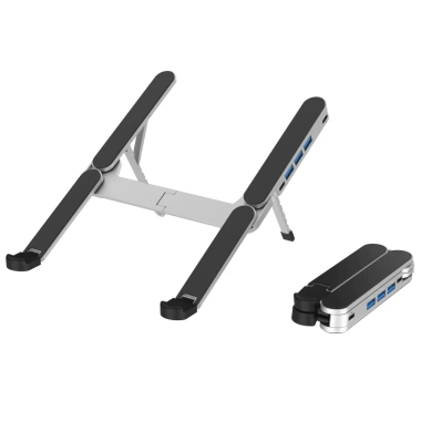 Giá đỡ laptop kim loại gập 2 trong 1, điều chỉnh linh hoạt, tích hợp Hub USB C, giảm giá 459.800₫