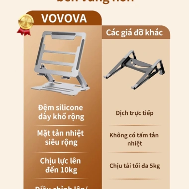 Giá đỡ laptop nhôm gấp gọn, tản nhiệt MacBook & iPad - Điều chỉnh góc linh hoạt, giá chỉ 131.409₫