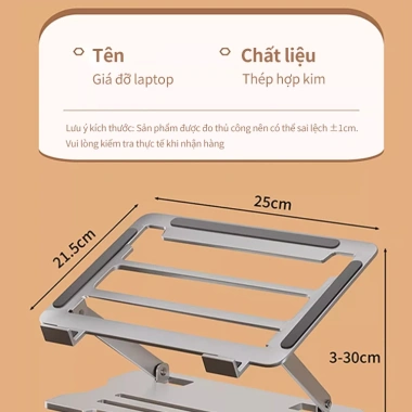 Giá đỡ laptop nhôm gấp gọn, tản nhiệt MacBook & iPad - Điều chỉnh góc linh hoạt, giá chỉ 131.409₫