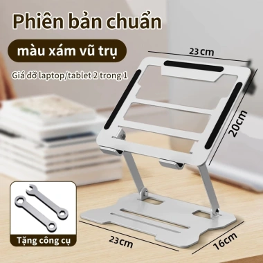 Giá đỡ laptop nhôm gấp gọn, tản nhiệt MacBook & iPad - Điều chỉnh góc linh hoạt, giá chỉ 131.409₫
