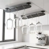 Giá đỡ ly rượu vang nhôm không gian 2-4 khe cắm - Treo tường đảo ngược, chống gỉ bền bỉ, phòng ăn 3