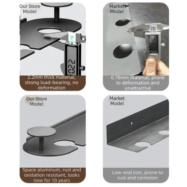 Giá đỡ ly rượu vang nhôm không gian 2-4 khe cắm - Treo tường đảo ngược, chống gỉ bền bỉ, phòng ăn