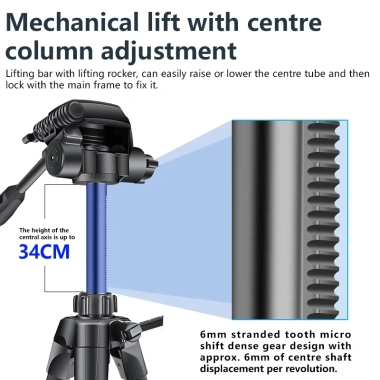 Giá đỡ máy ảnh, chân quay điện thoại Tripod 360 độ nhôm cao cấp 1.4/1.7m kèm đèn bổ sung - Giá 177.600 VND 2