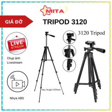 Giá đỡ máy ảnh và điện thoại Tripod TF 3.120 kèm remote chống rung, giá 22.000đ
