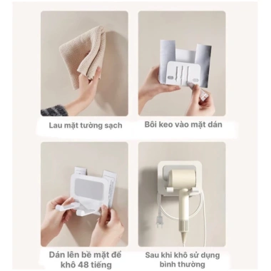 Giá đỡ máy sấy nhôm hợp kim gắn tường không khoan, dán tường, chống gỉ sét 2 Giá đỡ máy sấy nhôm hợp kim gắn tường không khoan, dán tường, chống gỉ sét 2