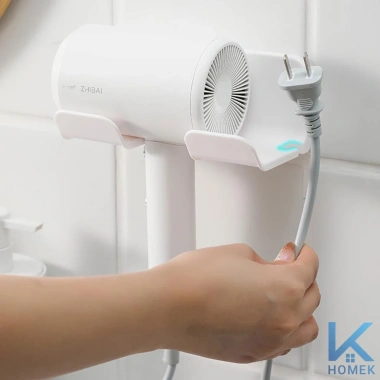 Giá Đỡ Máy Sấy Tóc HOMEK Nhựa Dán Tường Không Cần Khoan - Tiện Dụng, Giá 31.000₫