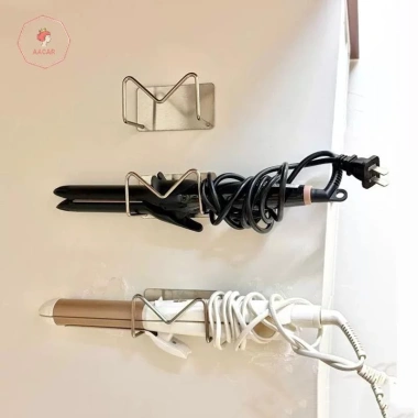 Giá đỡ máy sấy tóc treo tường AACAR Thép không gỉ tự dính giữ máy uốn duỗi tóc gọn gàng