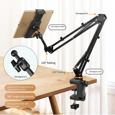 Giá đỡ máy tính bảng cánh tay 360° 4-12.9 inch – Hỗ trợ điện thoại & máy tính, 318.722₫ 2