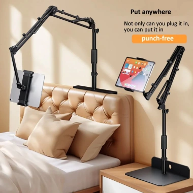 Giá đỡ máy tính bảng đầu giường 4-12.9 inch, điều chỉnh mở rộng, phù hợp điện thoại di động - Giá ưu đãi 1.035.749đ