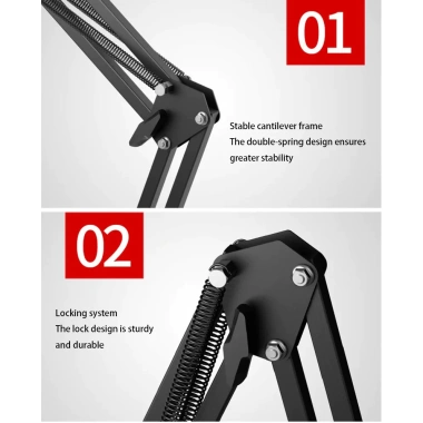 Giá đỡ máy tính bảng iPad Stand 360° xoay 4‑12,9 inch, cánh tay dài điều chỉnh 3