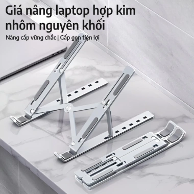 Giá đỡ máy tính xách tay gập gọn, đế tản nhiệt điều chỉnh cao, di động 2