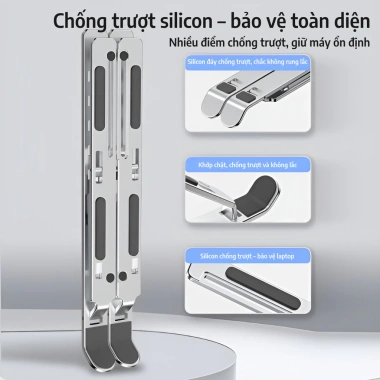 Giá đỡ máy tính xách tay gập gọn, đế tản nhiệt điều chỉnh cao, di động 9