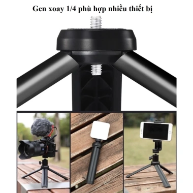 Giá Đỡ Mini Đa Năng Gấp Gọn, Điều Chỉnh Cao Thấp - Phụ Kiện Chụp Ảnh Điện Thoại, Máy Ảnh, Đèn LED Bàn