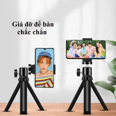 Giá Đỡ Mini Đa Năng Gấp Gọn, Điều Chỉnh Cao Thấp - Phụ Kiện Chụp Ảnh Điện Thoại, Máy Ảnh, Đèn LED Bàn
