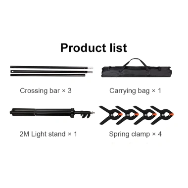 Giá đỡ phông nền 200x200cm Hình chữ T di động 2x2M 4 kẹp túi đựng giảm giá 18% 3